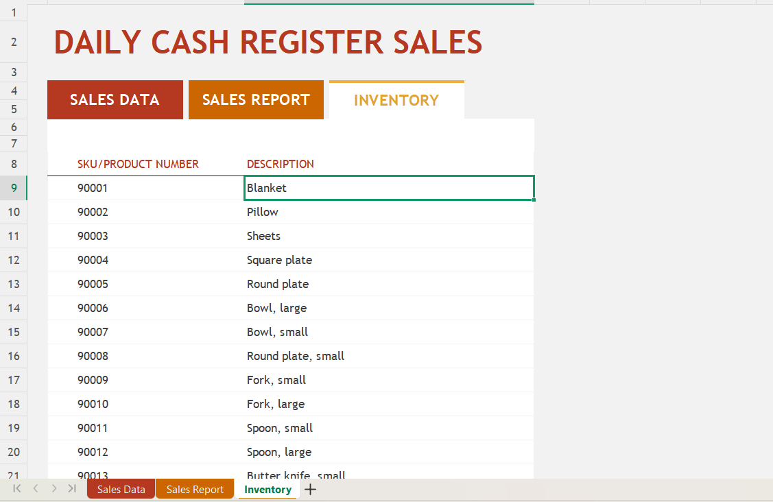 Inventory Master for Daily Sales Tracking