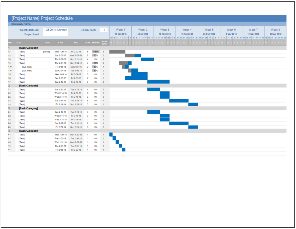 Premium Gantt Chart for Project (Colored) Feature Image