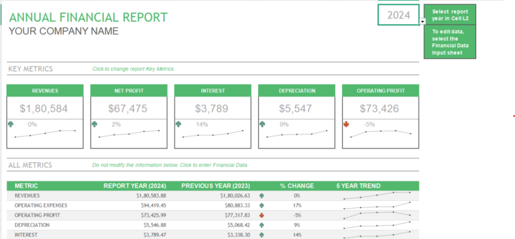 Download [Free] Basic Annual Financial Report Excel Format