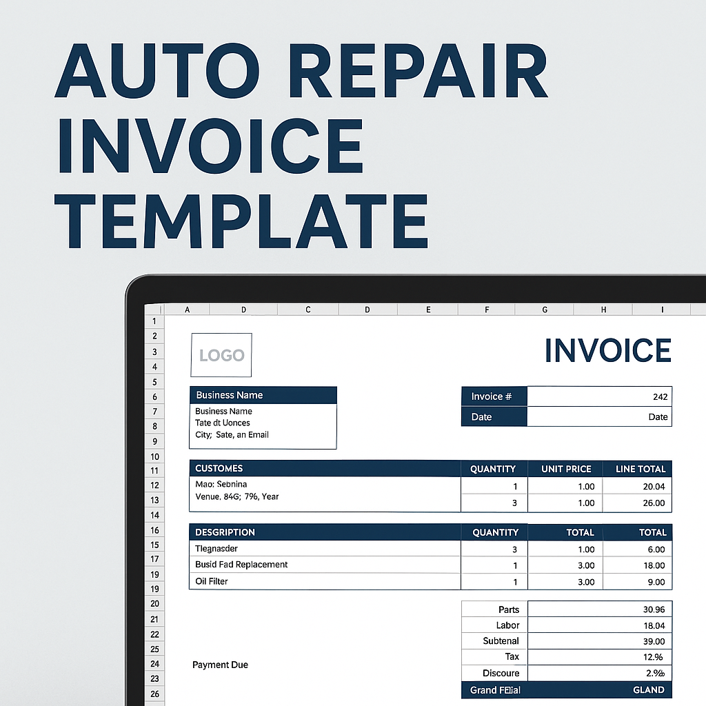 Auto Repair Invoice Template Feature Image