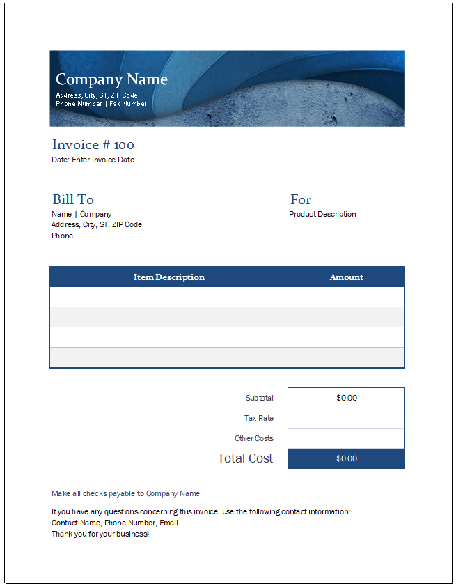 Blue Sales invoice Featured Image