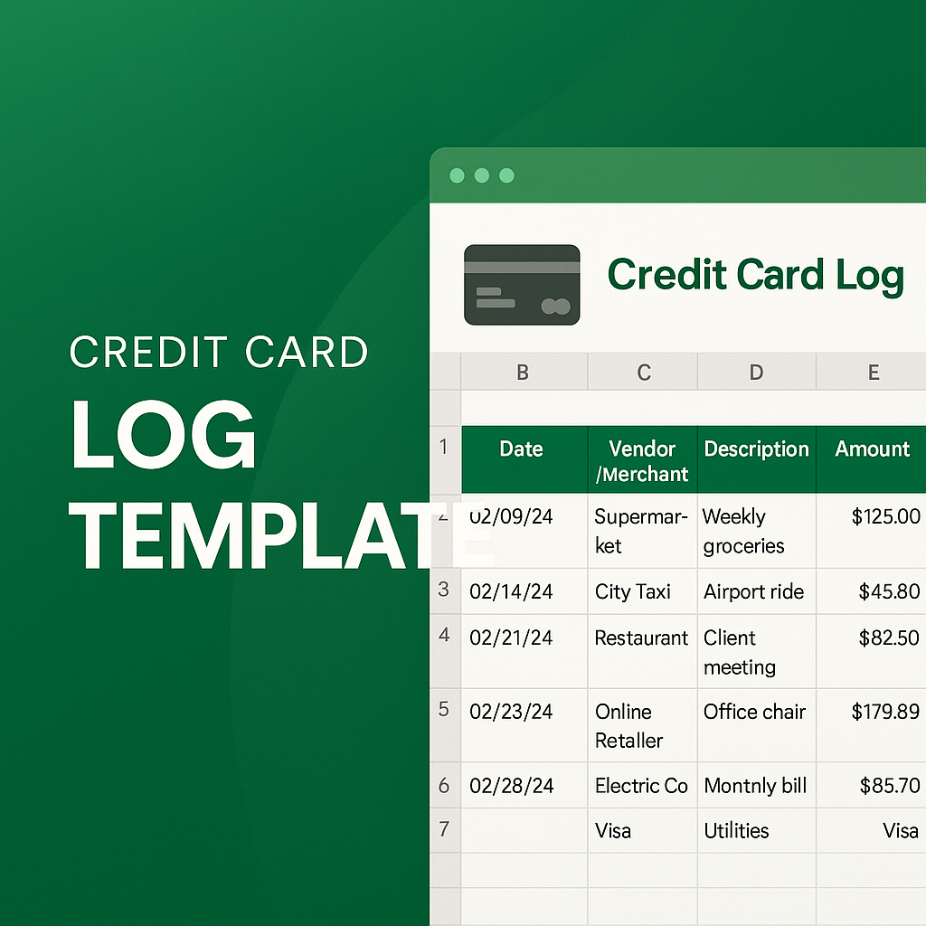 Credit Card Log Excel Template Feature Image