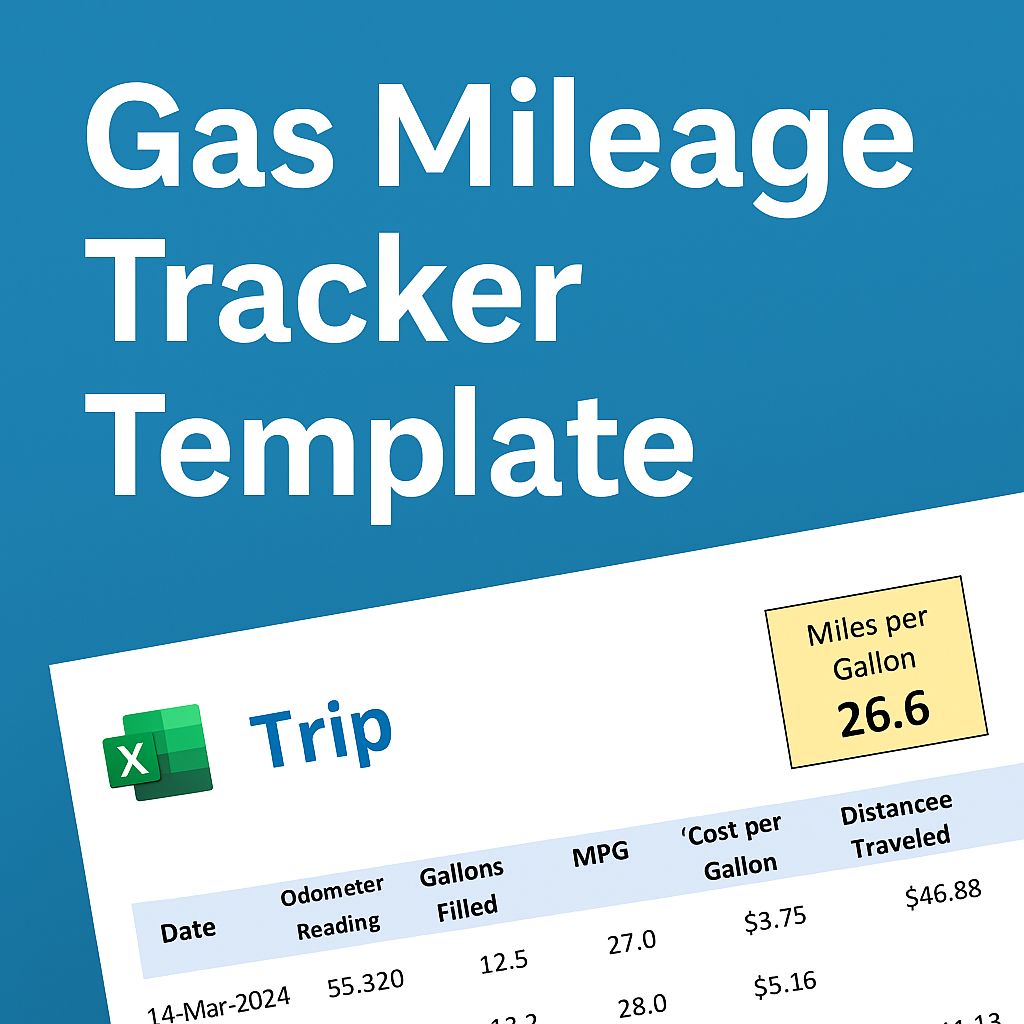 Gas Mileage Tracker Excel Template Feature Image