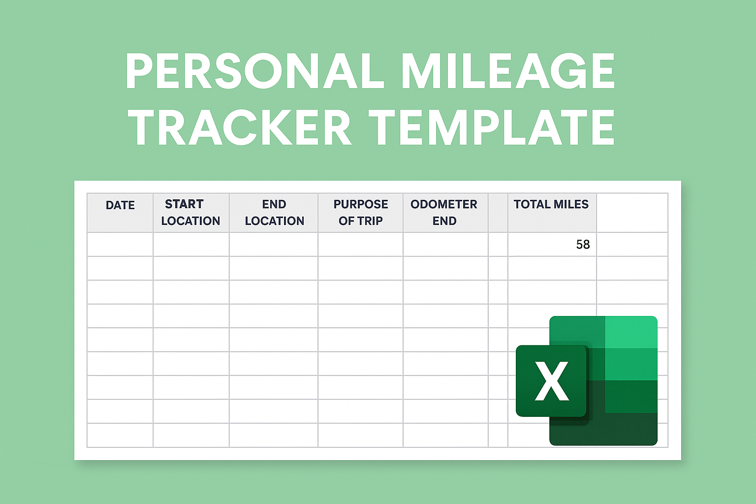 Personal Mileage Tracker Template in Excel Feature Image