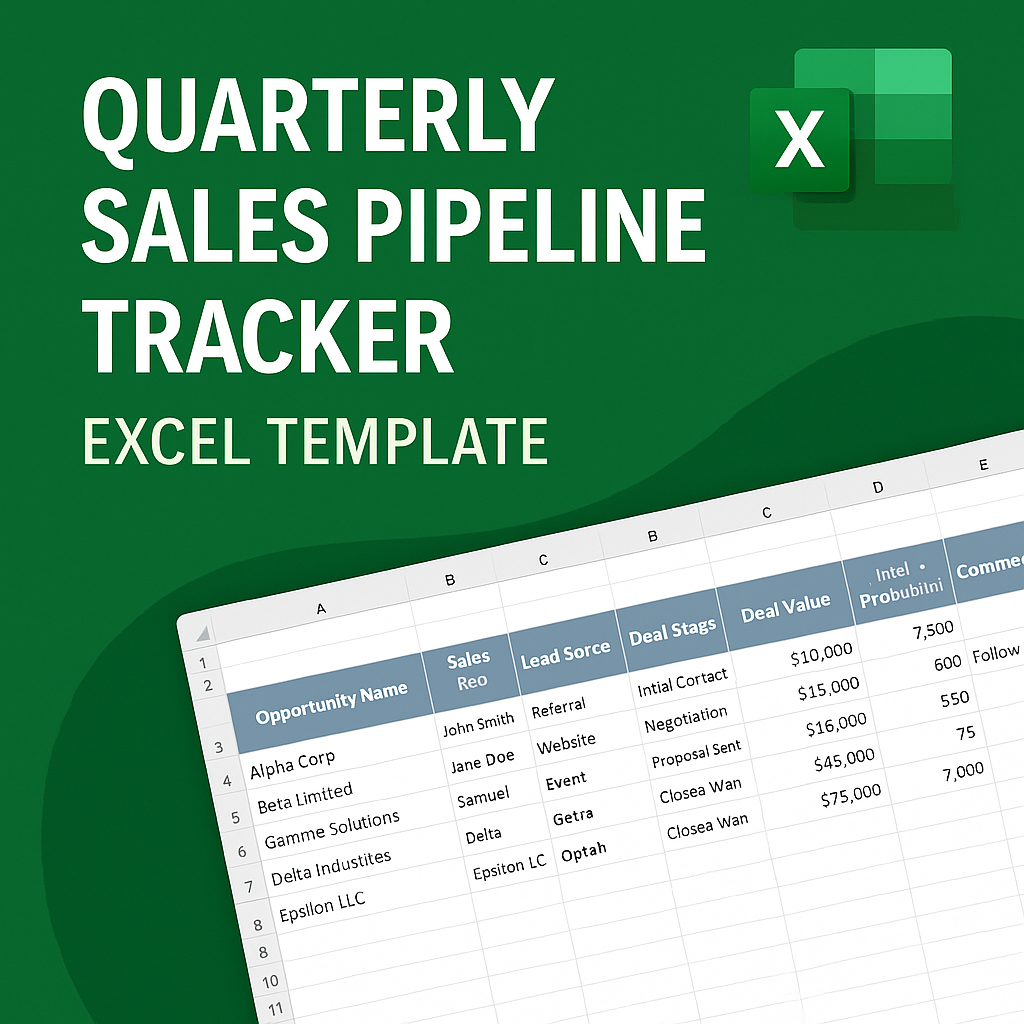 Quarterly Sales Pipeline Tracker Excel Template Feature Image