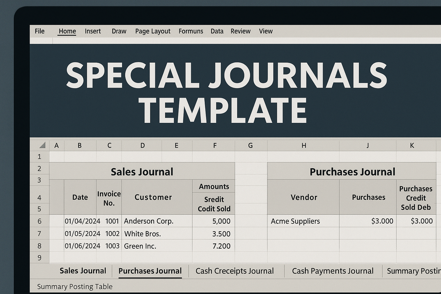 Special Journals Template For Merchandising Business Feature Image