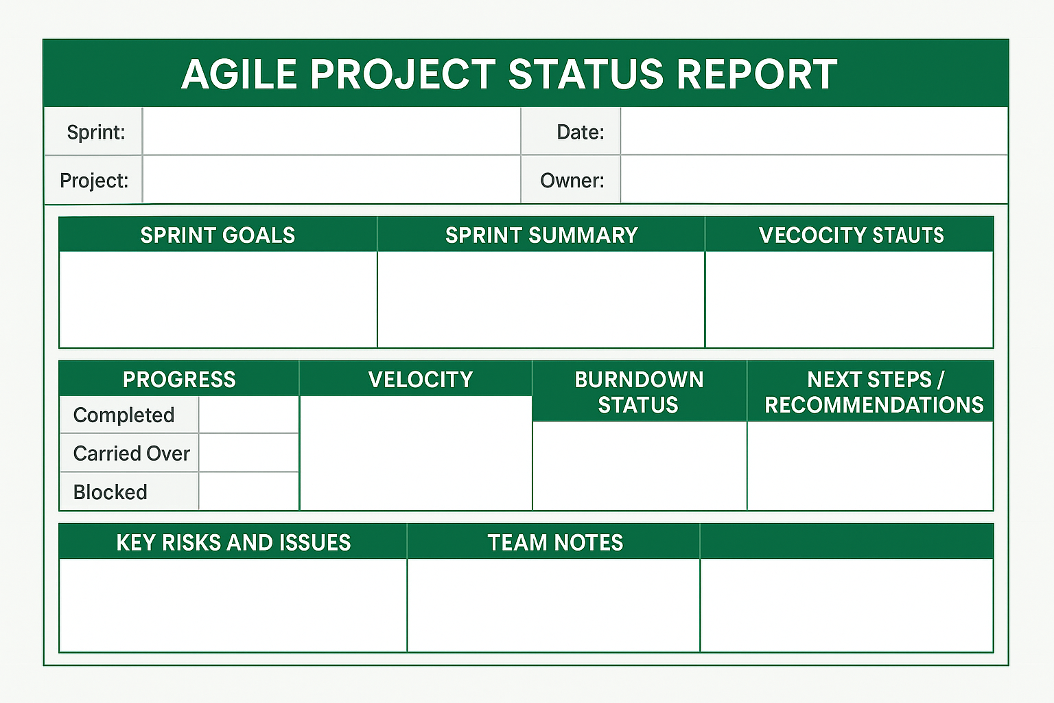 Agile Project Status Report Excel Template Feature Image