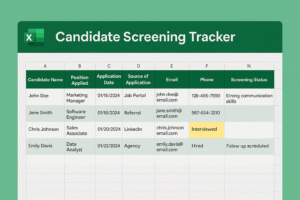 Candidate Screening Tracker Excel Template