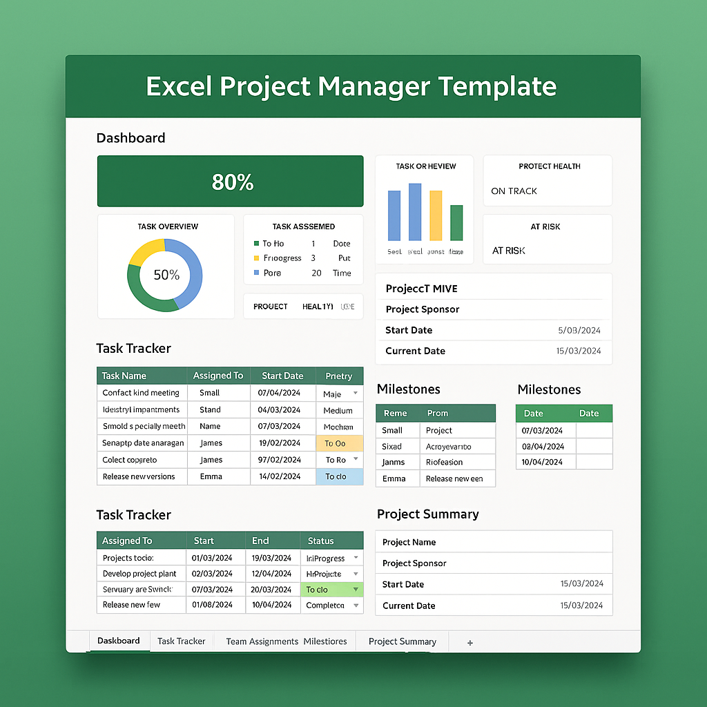 Complete Project Manager Template Kit in Excel Feature Image