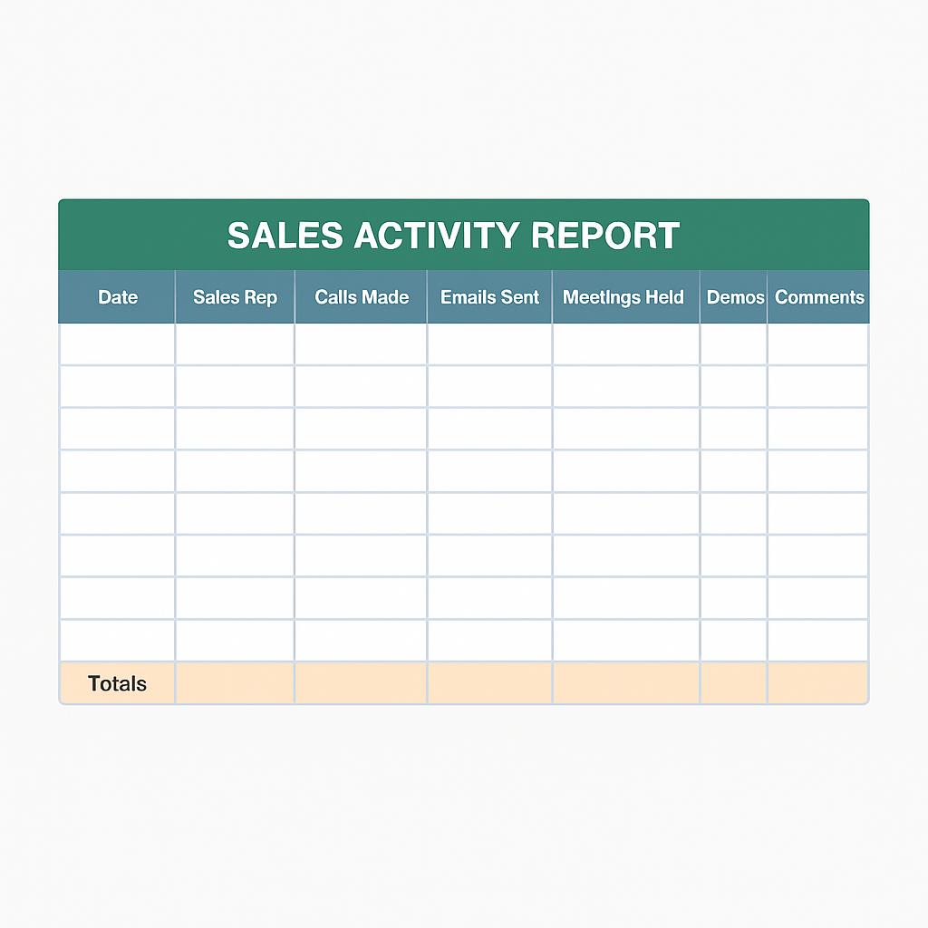 Sales Activity Report Excel Template Feature Image