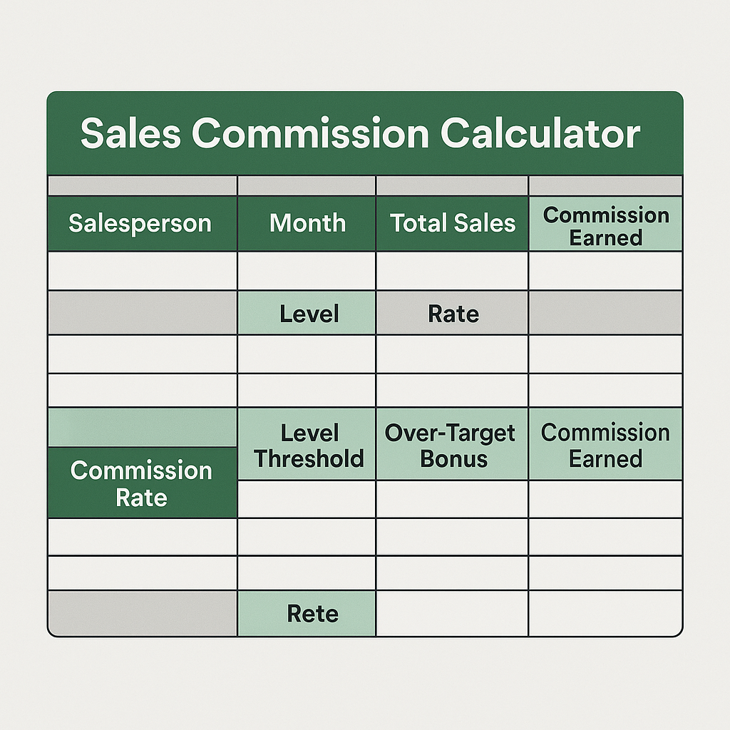 Sales Commission Calculator Excel Template