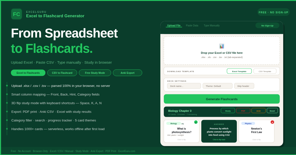 Excel To Flashcards Generator Online Tool Feature Image