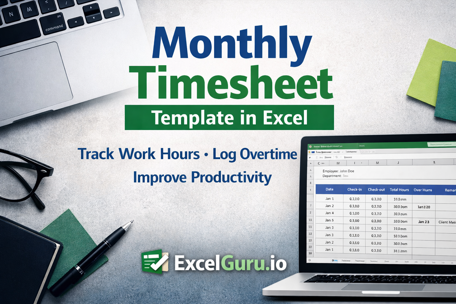 Monthly Timesheet Excel Template