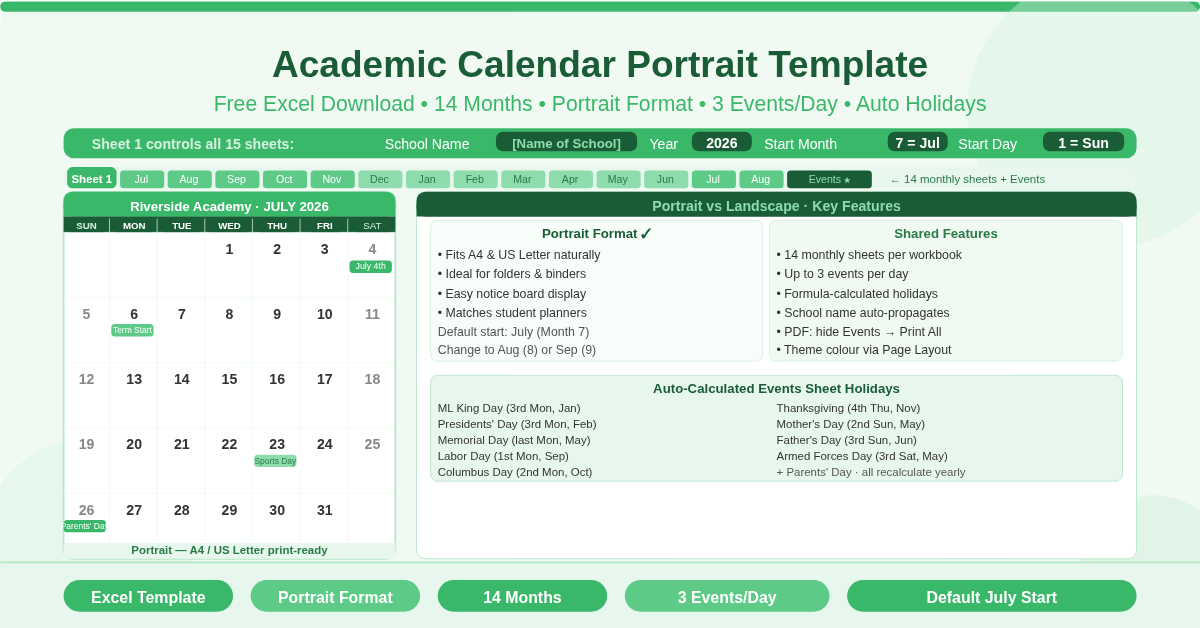 Academic Calendar Portrait Template Feature Image