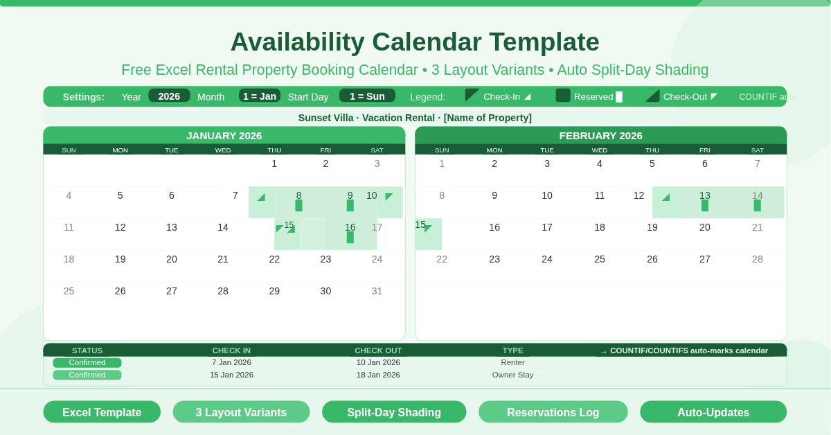 Availability Calendar Template Feature Image