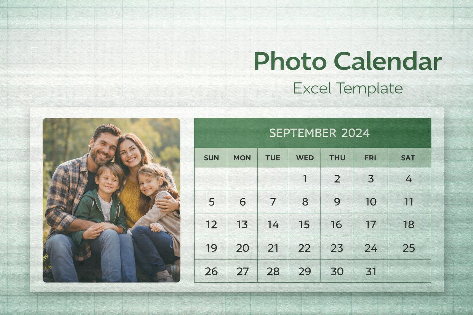 Photo Calendar Template in Excel Feature Image