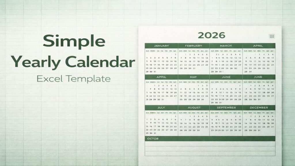 Simple Yearly Calendar In Excel Feature Image