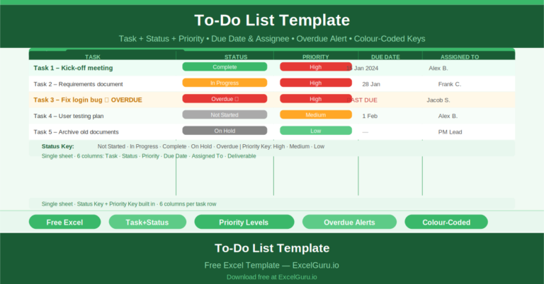 To-Do List Template – Free Excel Task Manager