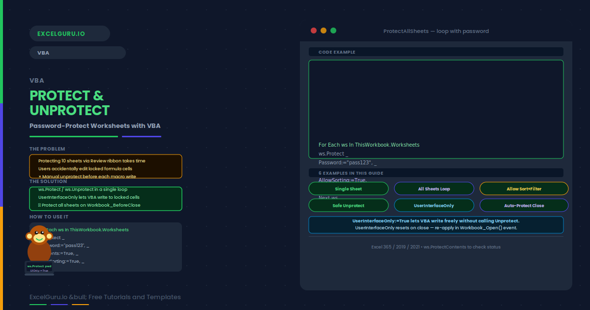Protect & Unprotect Sheets with Password (Code Examples)