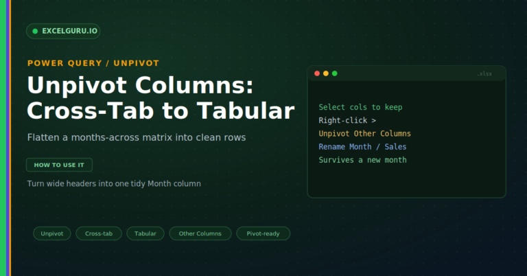UNPIVOT Columns in Power Query: Convert Cross-Tabs to Tabular Data ...